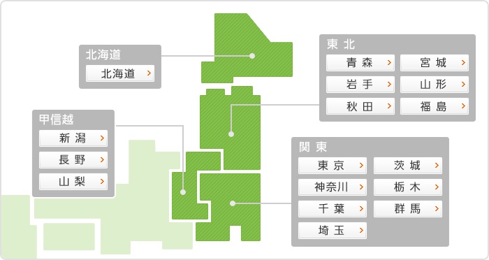 NTT東日本の提供エリアと都道府県